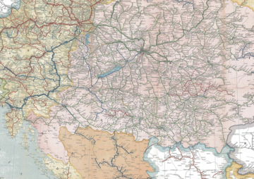 Detail of the railway map of the Austro-Hungarian empire in 1911 (Wikimedia Commons)