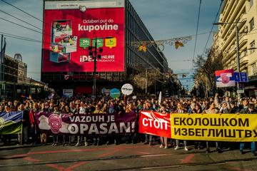 Belgrade, 28 November, 2021, protest against air pollution ©NikolaVukovic/ Shutterstock