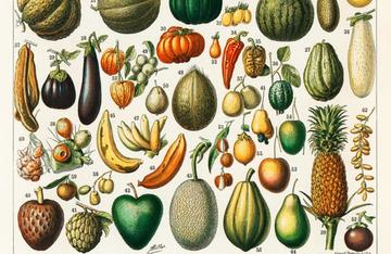 Frutta e verdura in Nouveau Larousse Illustré, 1898 (foto: Rawpixel Ltd/Flickr – CC BY 2.0 )